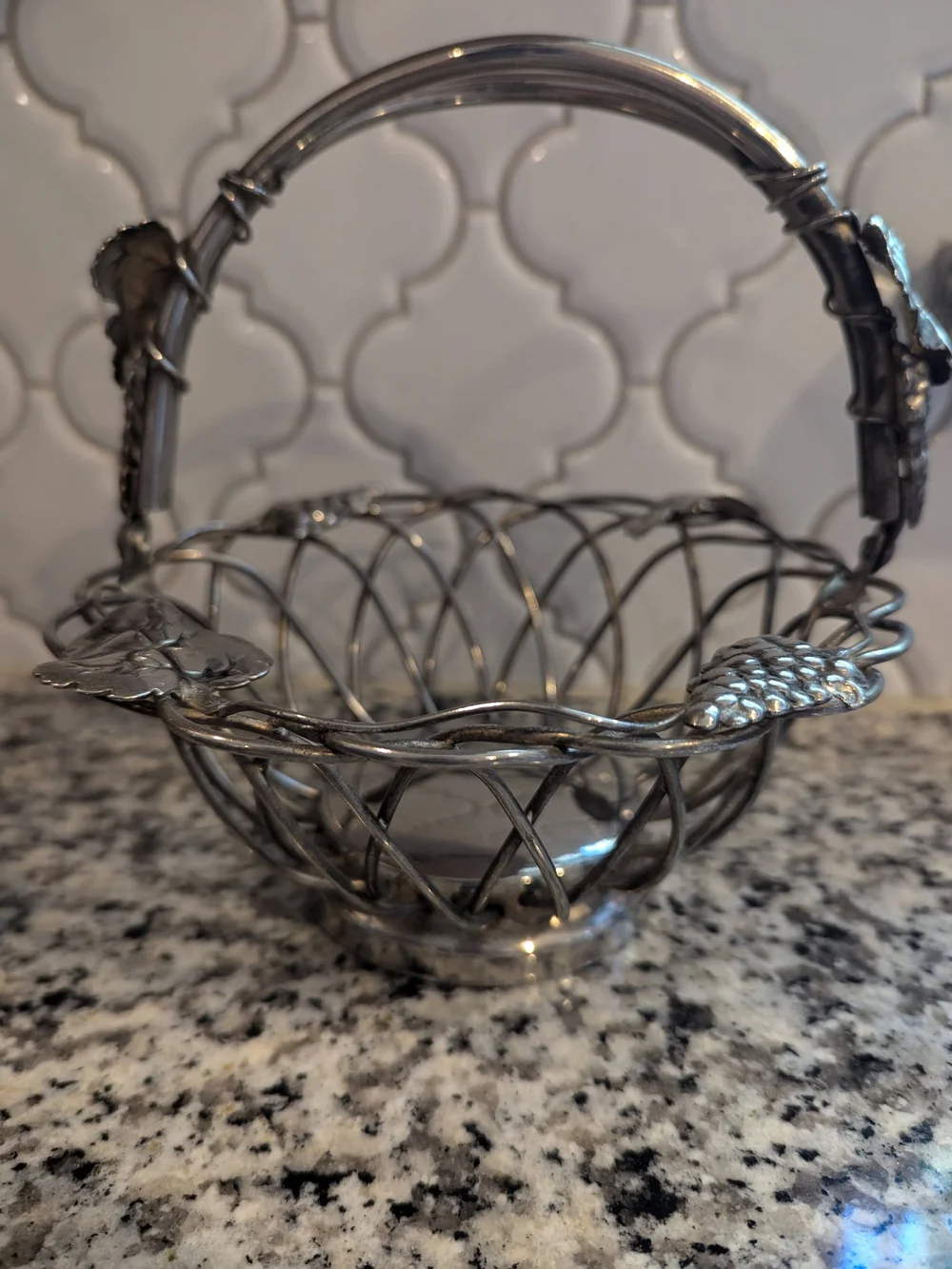 Vintage Godinger Silver plated grape baskets and napkin holder